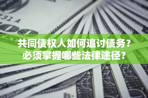 武汉共同债权人如何追讨债务？必须掌握哪些法律途径？